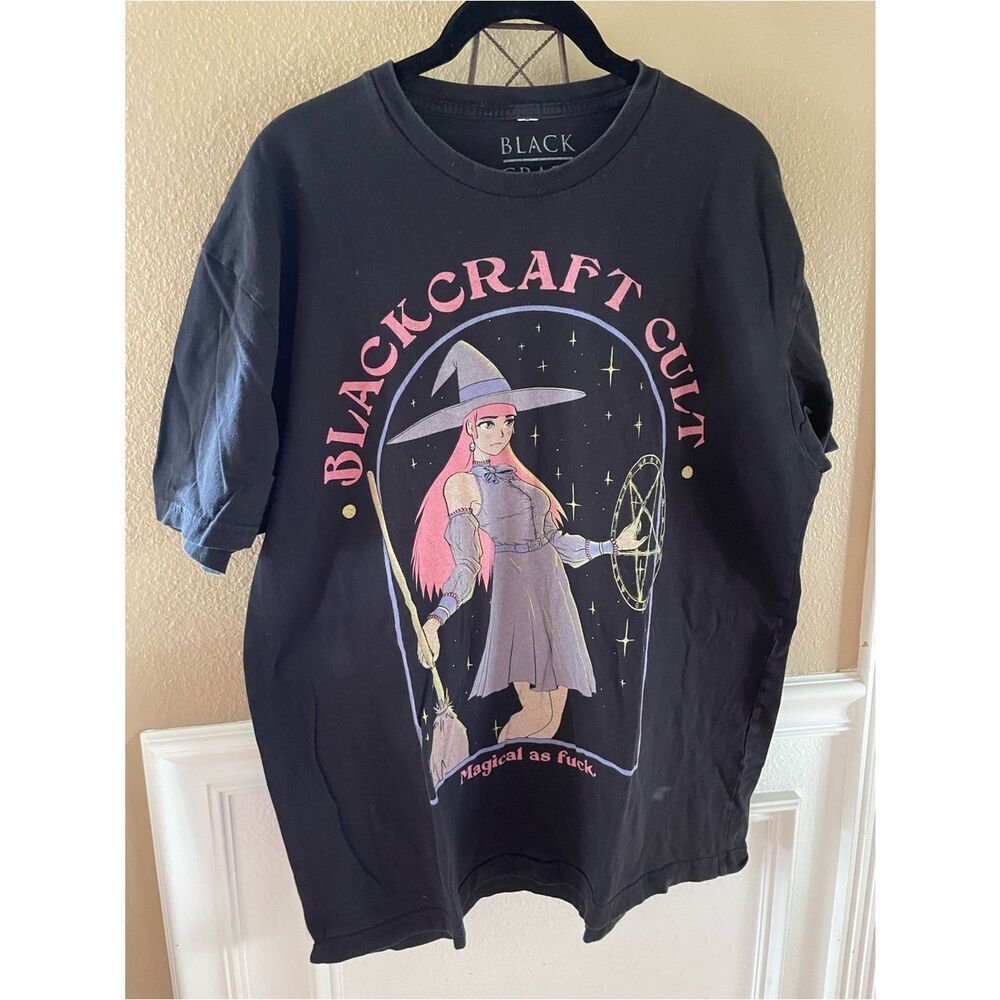 Blackcraft Cult Witch Graphic Tee - Black with Pink Accents Magical As Fuc$
